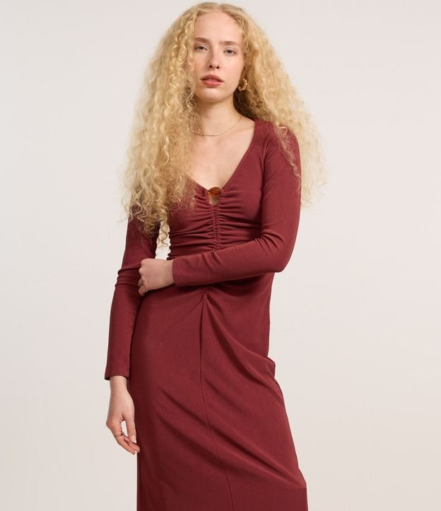 Vestido Largo Ribana con Ribetes en el Busto y Flecos Delanteros 3