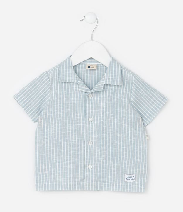 Camisa Infantil con Estampa de Rayas - Talle 0 a 18 Meses