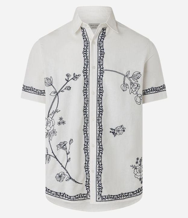 Camisa Comfort en Algodón con Bordado Floral 7