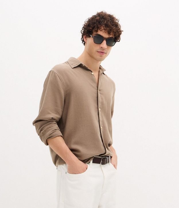 Camisa Comfort en Algodón Padron Melange Texturizado 6