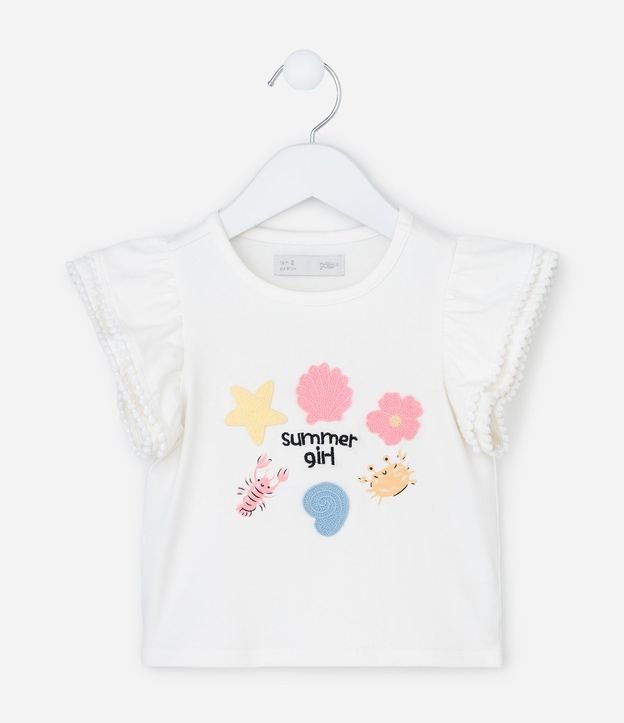 Blusa Infantil con Estampa de Playa y Lettering Summer Girl - Talle 1 a 6 años 2