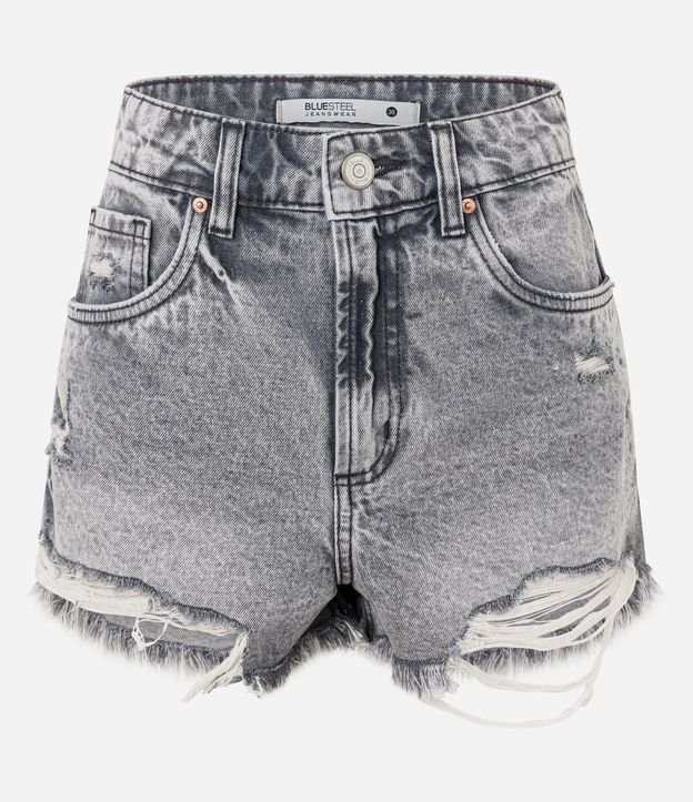 Short Slim en Jeans con Desgastados y Terminación Deshilachada 6