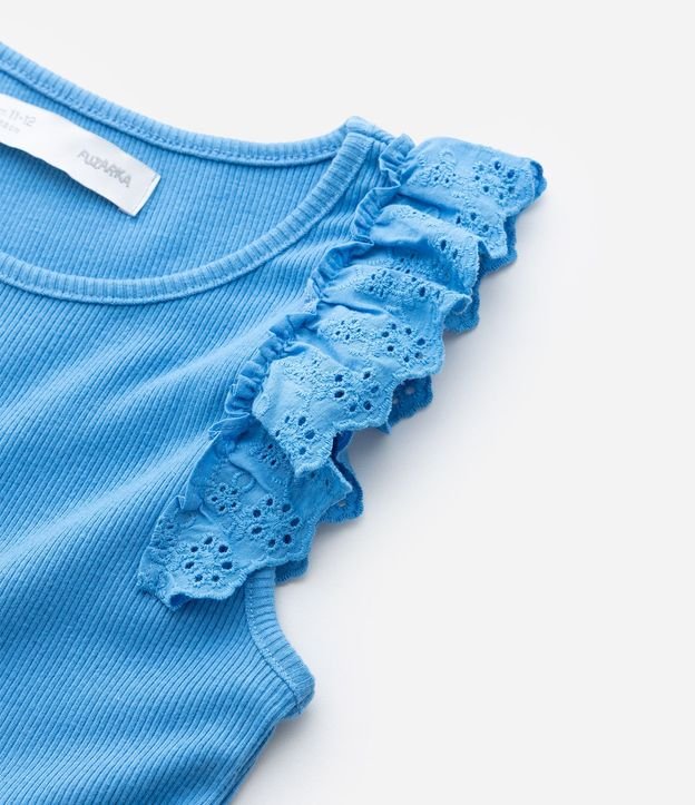Musculosa Infantil en Rib con Volado de Broderie - Talle 5 a 14 años 4
