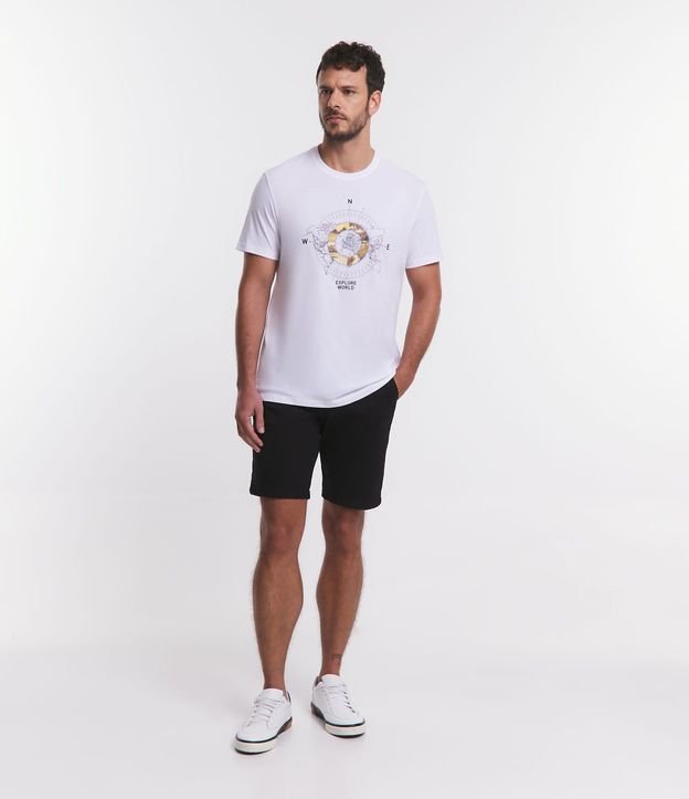 Remera Comfort en Algodón con Estampa de Brújula 2
