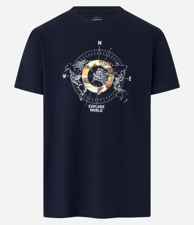 Remera Comfort en Algodón con Estampa de Brújula 4