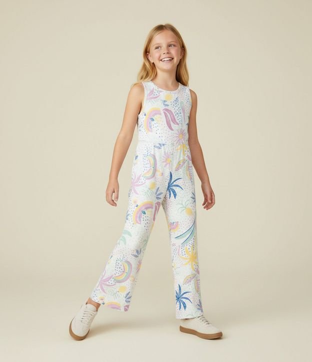 Mono Infantil en Viscolino con Estampa Tropical - Talle 5 a 14 años