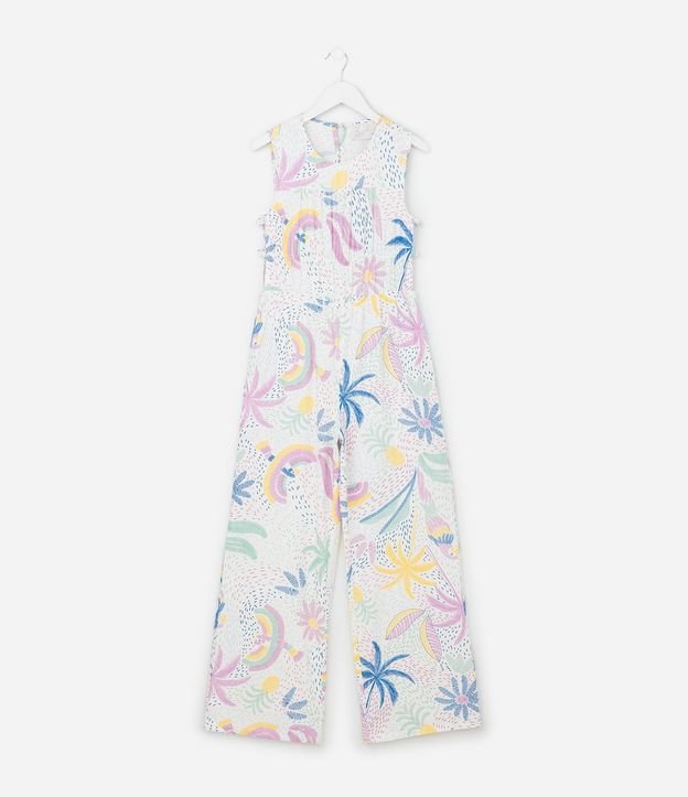 Mono Infantil en Viscolino con Estampa Tropical - Talle 5 a 14 años