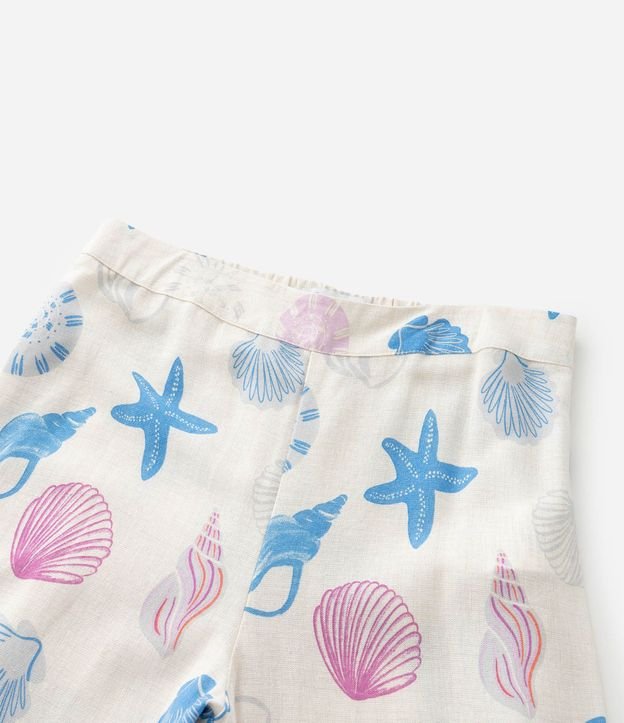 Pantalón Infantil Wide LEg en Viscolino con Estampa de Caracolas - Talle 5 a 14 años 6