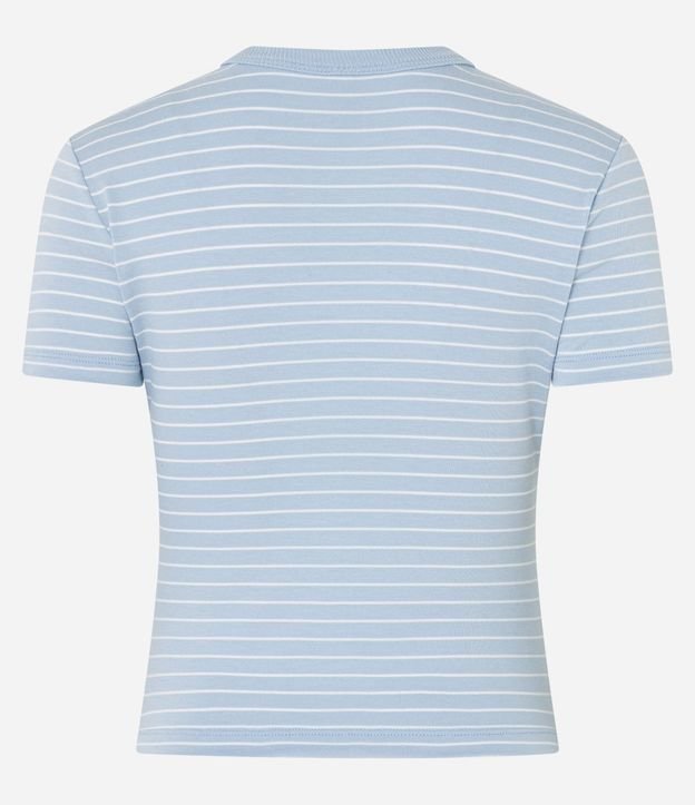 Blusa Cropped en Rib Básica Rayada 7