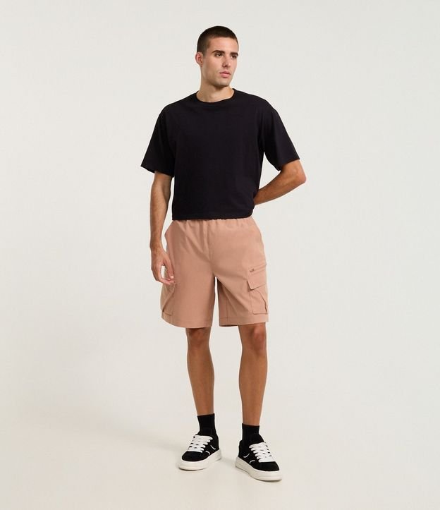 Bermuda Baggy con Bolsillo Cargo con Cremallera