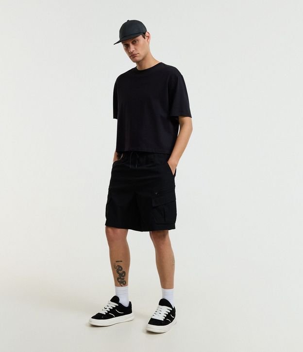 Bermuda Baggy con Bolsillo Cargo con Cremallera
