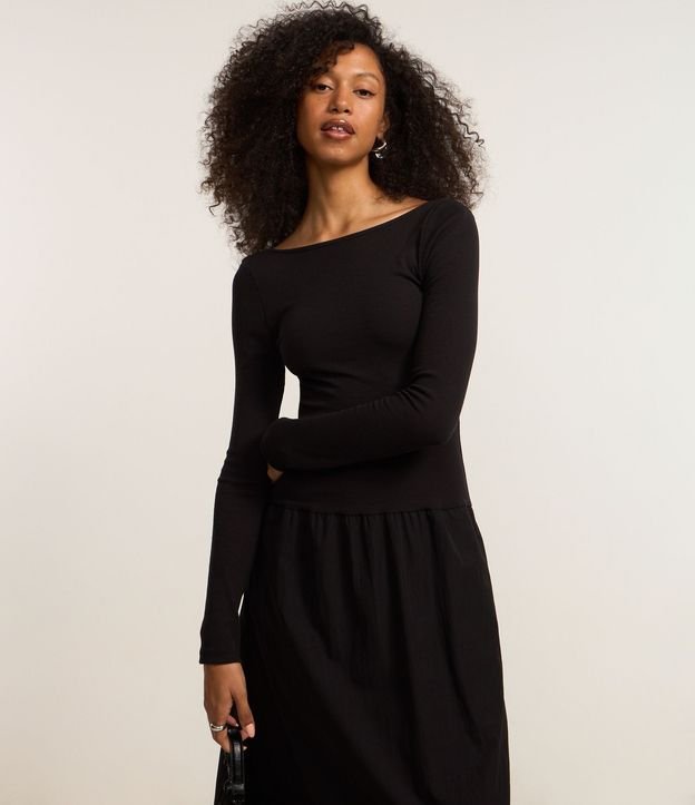Vestido New Midi en Rib con Manga Larga 3