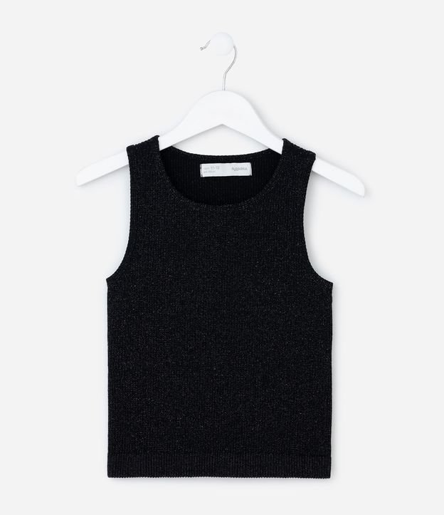 Musculosa Infantil Seamless con Brillos y Acanalada - Talle 5 a 14 años