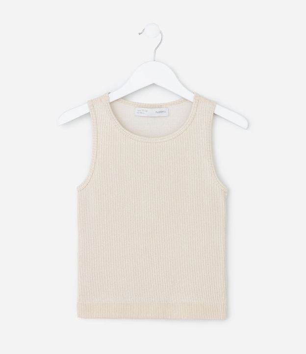 Musculosa Infantil Seamless con Brillos y Acanalada - Talle 5 a 14 años