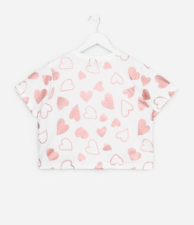 Remera Corta Infantil con Estampa de Corazones - Talle 5 a 14 años 3