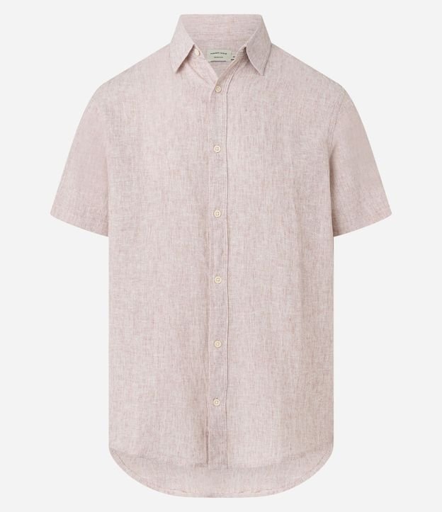 Camisa Regular en Lino con Abotonado 5