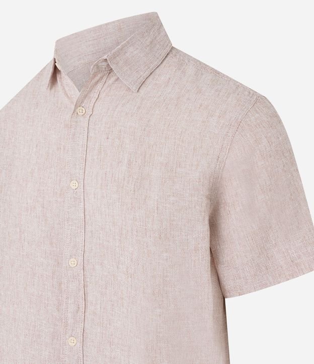 Camisa Regular en Lino con Abotonado 6