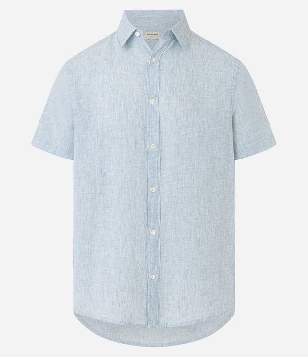 Camisa Regular en Lino con Abotonado 5