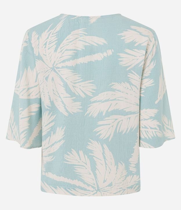 Blusa en Viscosa con Escote V y Estampa Follaje 7