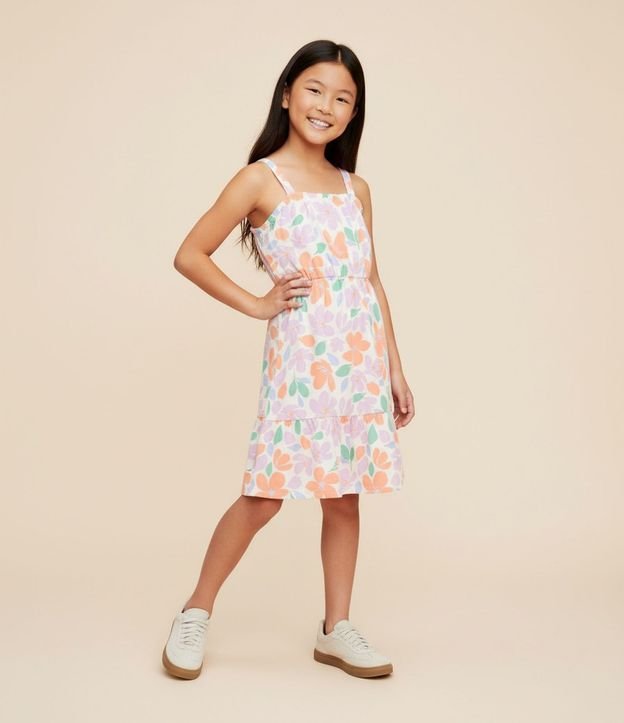 Vestido Infantil con Estampa Floral - Talle 5 a 14 años