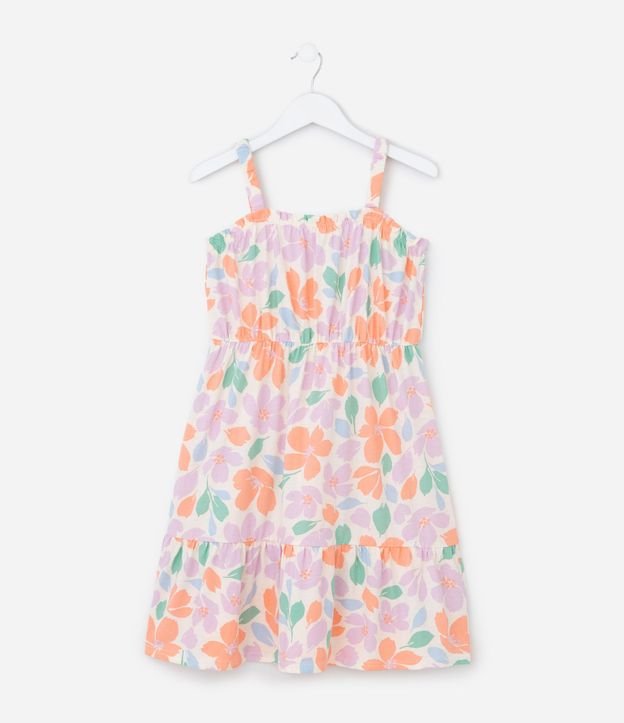 Vestido Infantil con Estampa Floral - Talle 5 a 14 años 2