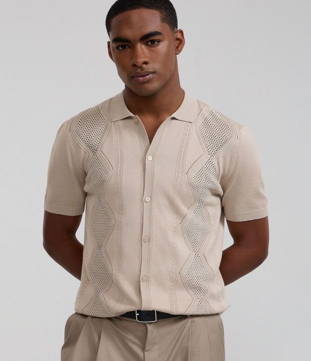 Camisa  em Viscosa con Texturizado Argyle