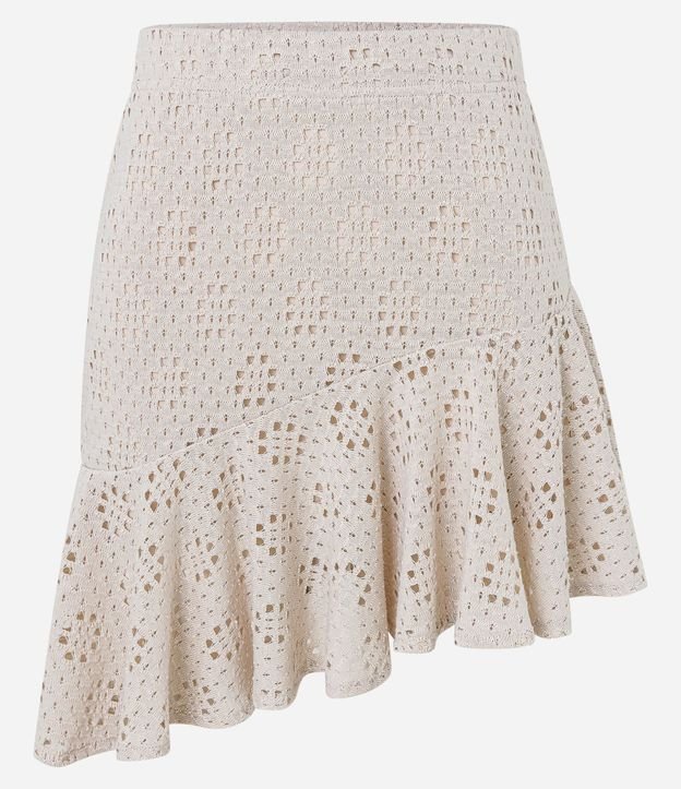 Pollera Ajustada Corta con Punto Cutout y Bajo de Volado