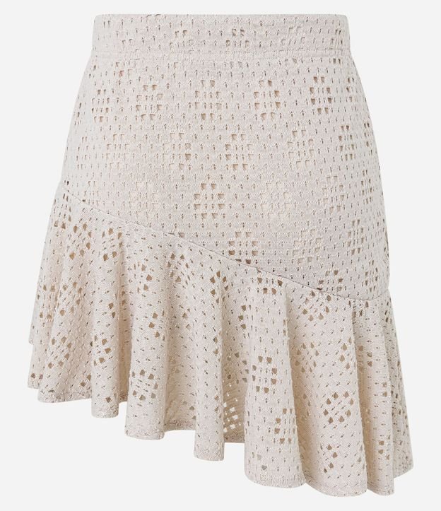 Pollera Ajustada Corta con Punto Cutout y Bajo de Volado 10