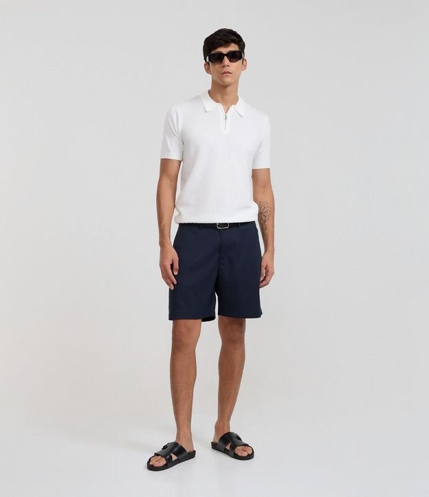 Polo Slim en Viscosa Texturizada con Cremallera 5