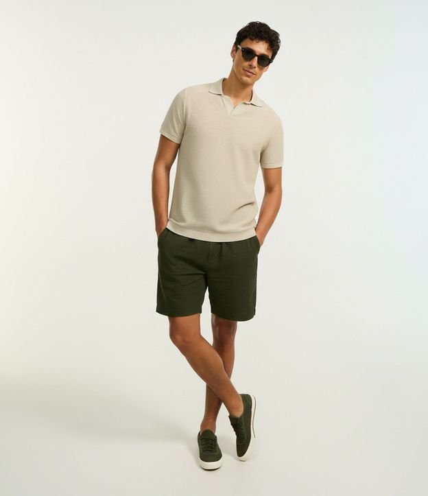 Camisa Polo Regular en Algodón con Textura