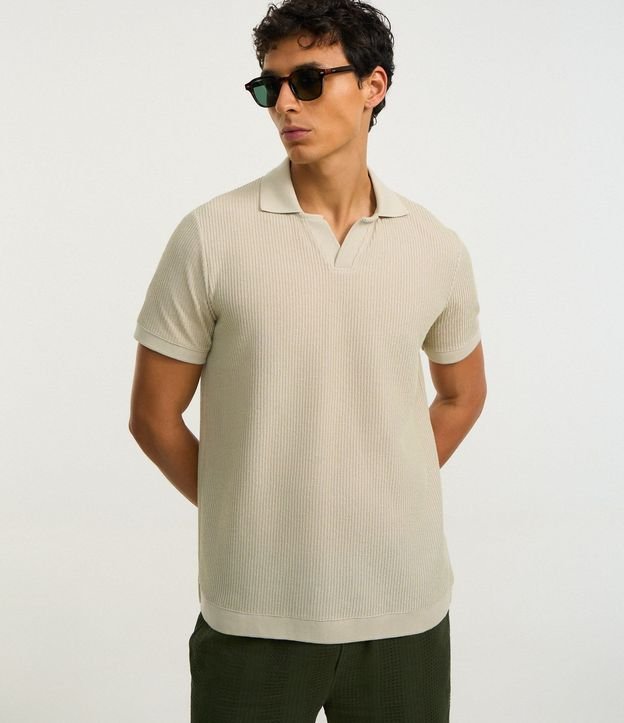 Camisa Polo Regular en Algodón con Textura 6