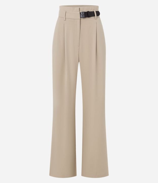 Pantalón Recto Sastrería con Medio Cinturón Incorporado 6