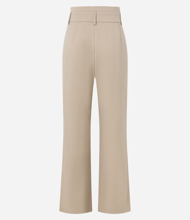 Pantalón Recto Sastrería con Medio Cinturón Incorporado 8