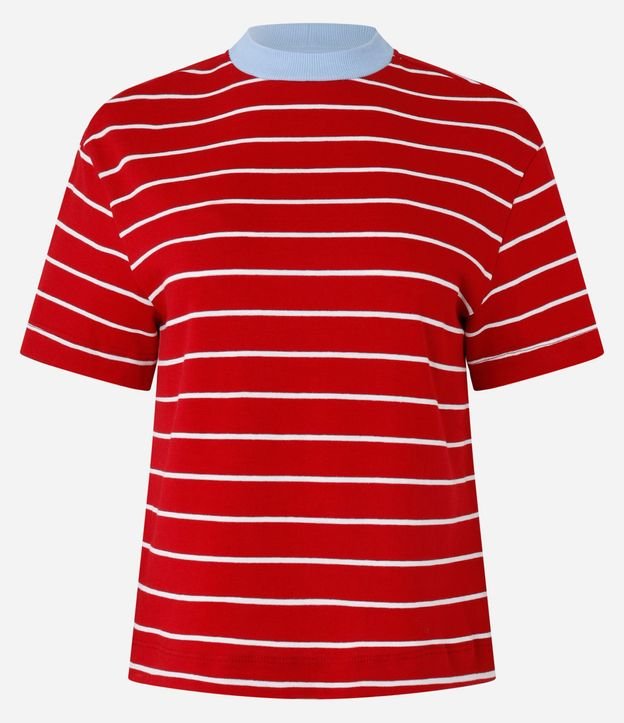 Remera Rayada en Malhão con Cuello Contrastante