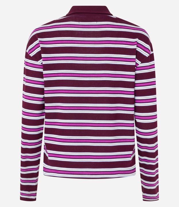 Blusa en Algodón con Rayas y Cuello Polo 6