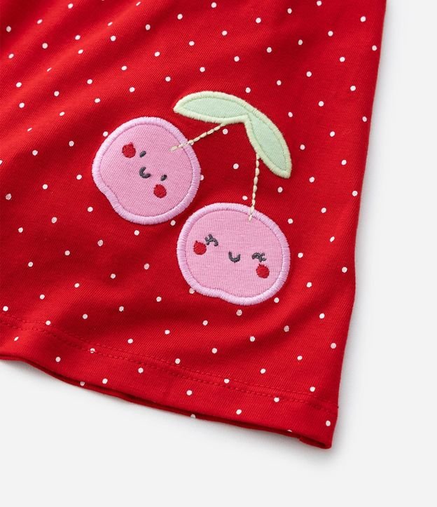 Vestido Body Infantil con Estampa de Lunares y Bordado de Cereza con Caritas - Talle 0 a 18 meses 9