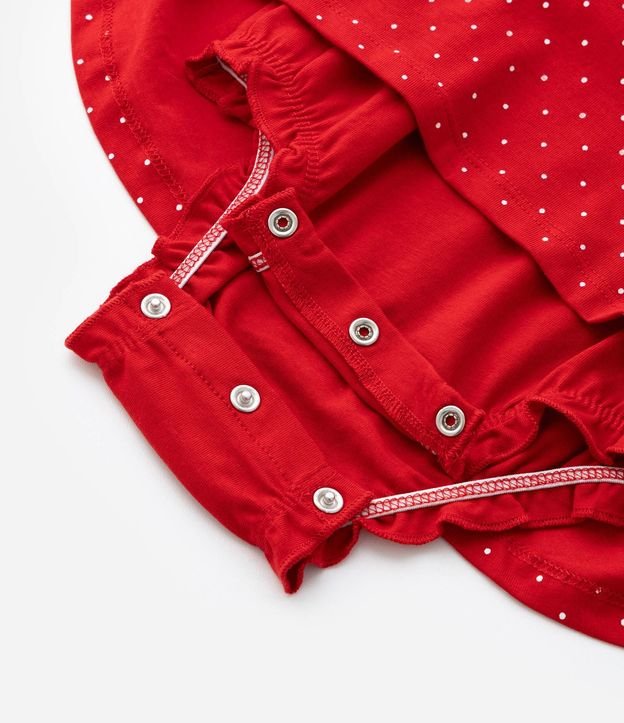 Vestido Body Infantil con Estampa de Lunares y Bordado de Cereza con Caritas - Talle 0 a 18 meses 8
