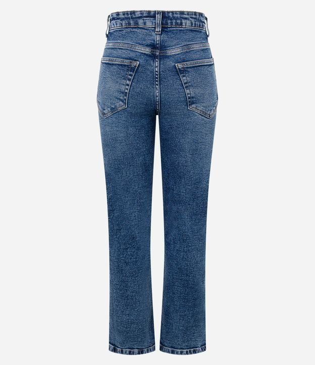 Pantalón Recto Cintura Alta en Jeans Elastizado 7