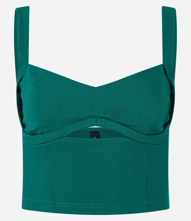 Blusa Cropped en Bengalina con Escote Corazón 4