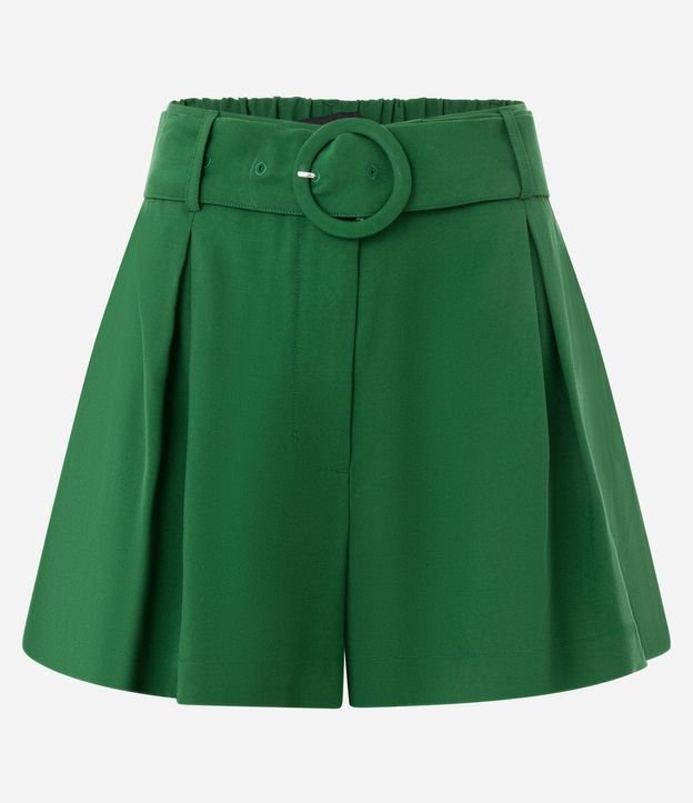 Short Sastre en Viscosa con Cinturón de Hebilla Aro 7