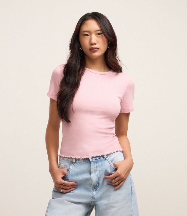 Blusa en Viscosa Texturizada con Bajo Ondulado