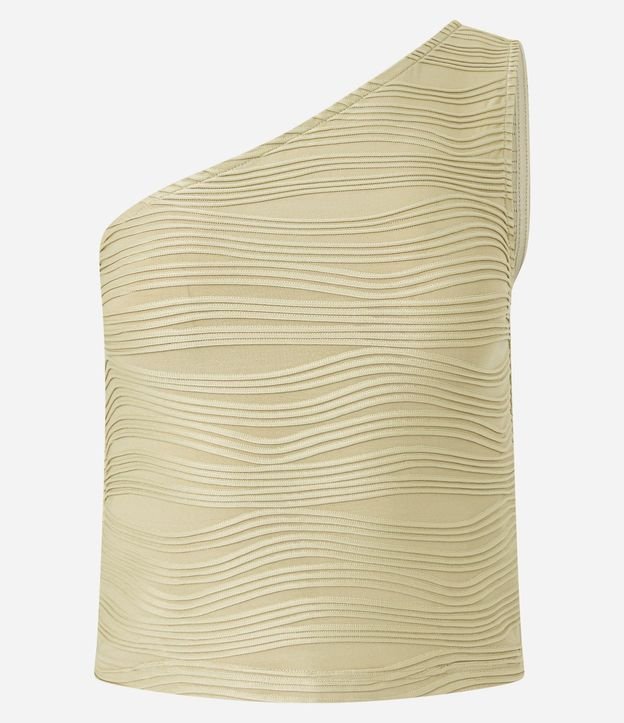Blusa Hombro Único en Jersey con Rayas Texturizadas
