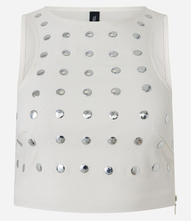 Blusa Cropped en Bengalina con Tachuelas Metalizadas 5