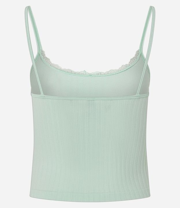 Blusa Texturizada en Seamless de Bretel Fino con encaje y moña 6