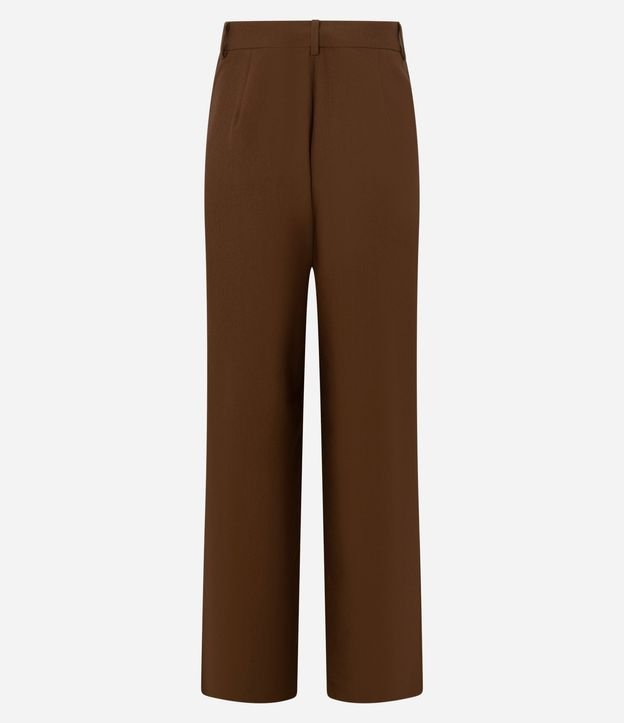 Pantalón Recto en Cupro con Trabillas y Superposición Lateral 6