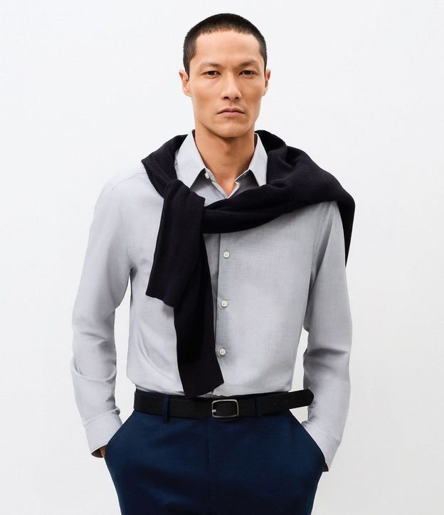 Camisa Regular Básica en Algodón con Manga Larga