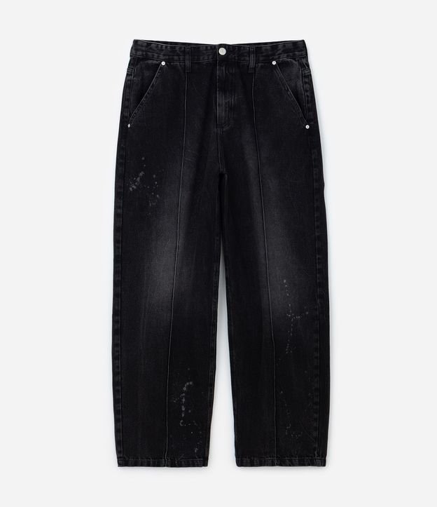 Pantalón Super Baggy en Jeans con Frisos y Efecto de Respingos 6