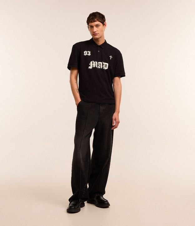 Pantalón Super Baggy en Jeans con Frisos y Efecto de Respingos 2