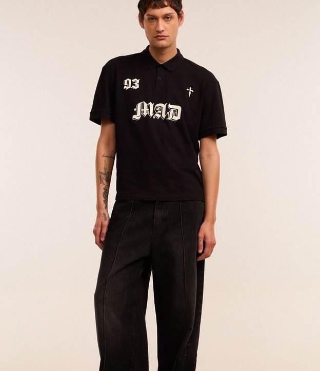 Pantalón Super Baggy en Jeans con Frisos y Efecto de Respingos 5