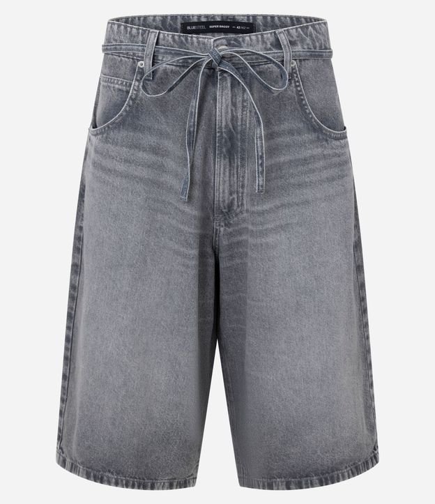 Bermuda Jorts Super Baggy en Jeans con Cinturón Lazo 5